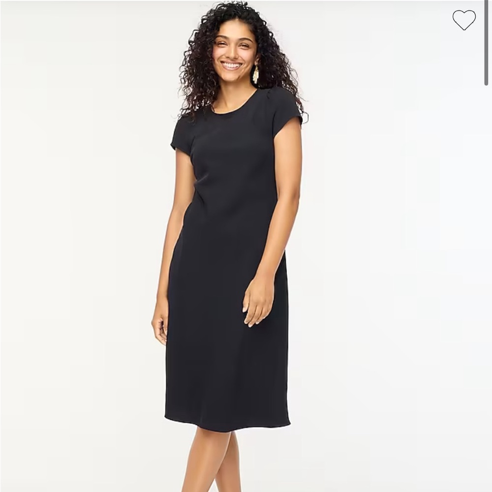 NWOT JCrew size 8 black cap sleeve midi dress